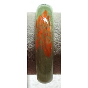 Artisan Fused Glass Bangle Bracelet Mint Green Red Frit OOAK Modern Small Wrist